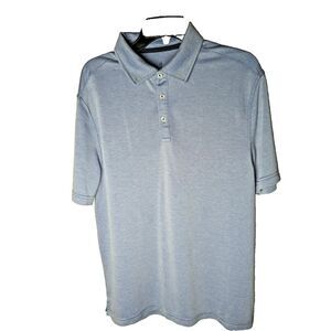 Nat Nast Mens Luxury Original Polo Shirt Large Rayon Polyester Blend Blue EUC SS